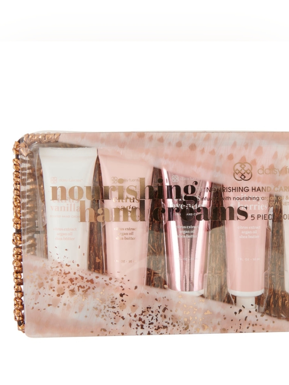 Daisy Fuentes Nourishing Hand Cream Gift Set In Rose Gold Basket